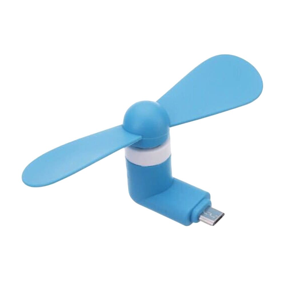 Mini ventilador de refrigeración por aire para teléfono móvil Android, OTG, Micro USB, silencioso, portátil, para verano: Blue