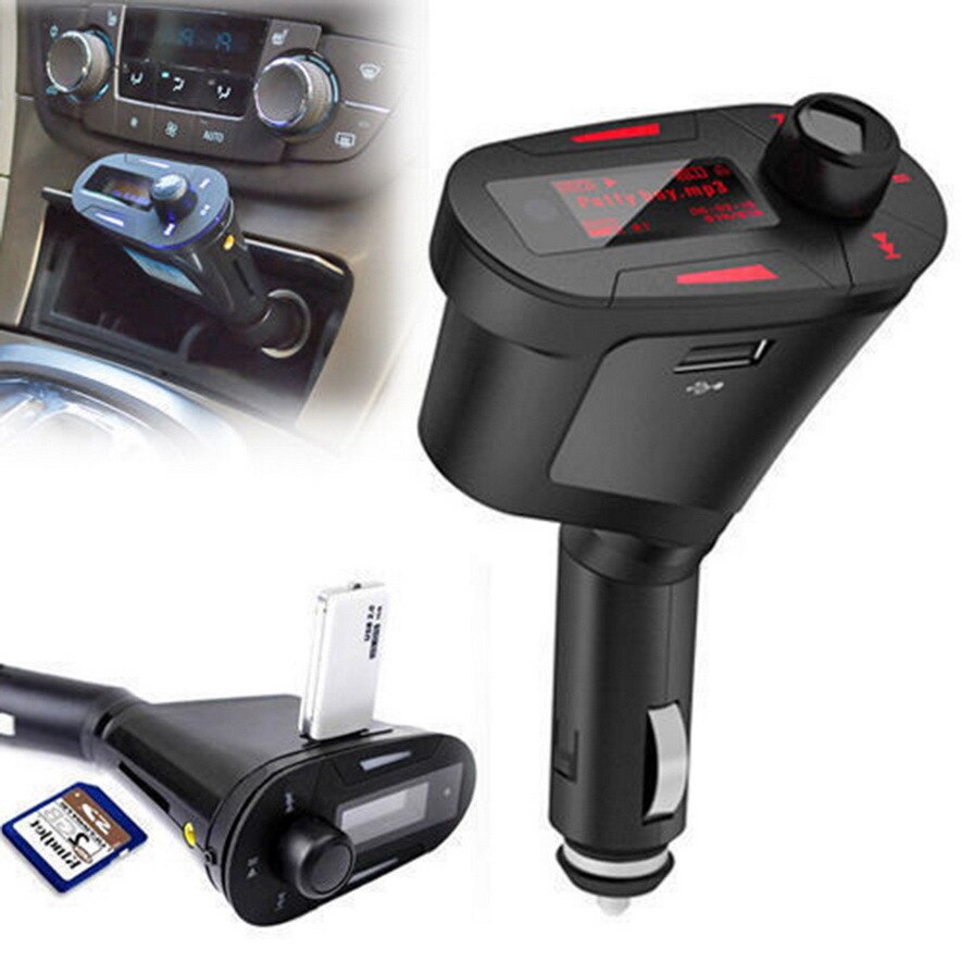 Handsfree Car Kit Wireless FM Transmitter MP3 Player Car Kit Charger For iPhone6 Samsung Smart Phone LCD