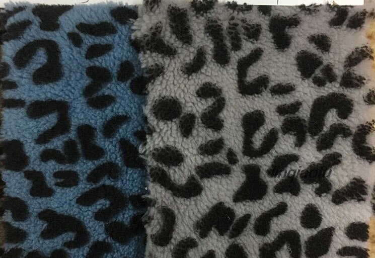 Lagerfortykning lam fløjlsprintet leopardkorngranulat imiteret kashmir stoffrakke plys stof