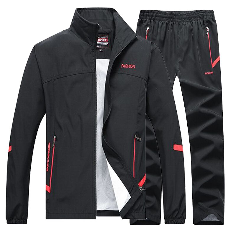 Tenue de Sport pour hommes, ensemble veste + pantalon, vêtements d&#39;extérieur, entraînement, basket-ball, survêtement, jogging, 2 pièces,