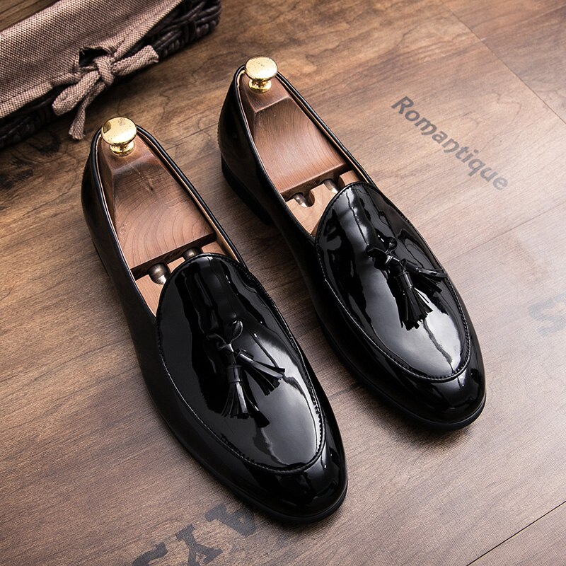 Mocassins d&#39;extérieur en cuir pour hommes, chaussures de conduite en bateau, respirantes, à pompon, de fête, grande taille 47 a4: BLACK / 12