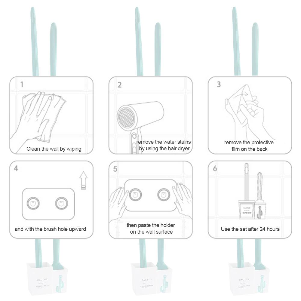 Toilet Brush Holder Set Wall Mount Bathroom Toilet Brush Set For Bathroom Floor Toilet Brush WC Cleaning