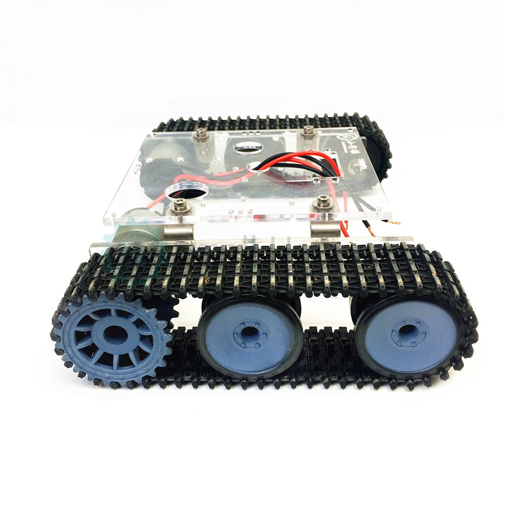 Akryl tank robot chassis  dc9-12v bælte køretøj gør det selv arduino sæt