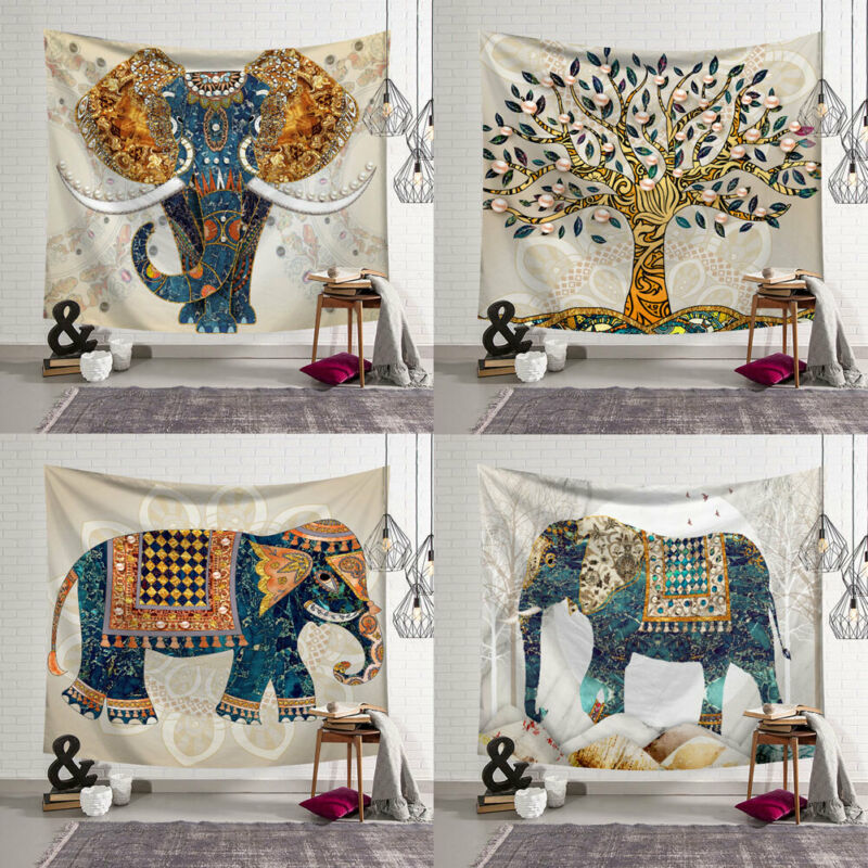 Olifant Olieverf Wandtapijt 5 Stijl Bohemian Olifant Tapestry Indiase Wall Opknoping Print Sprei Gooi Home Decor