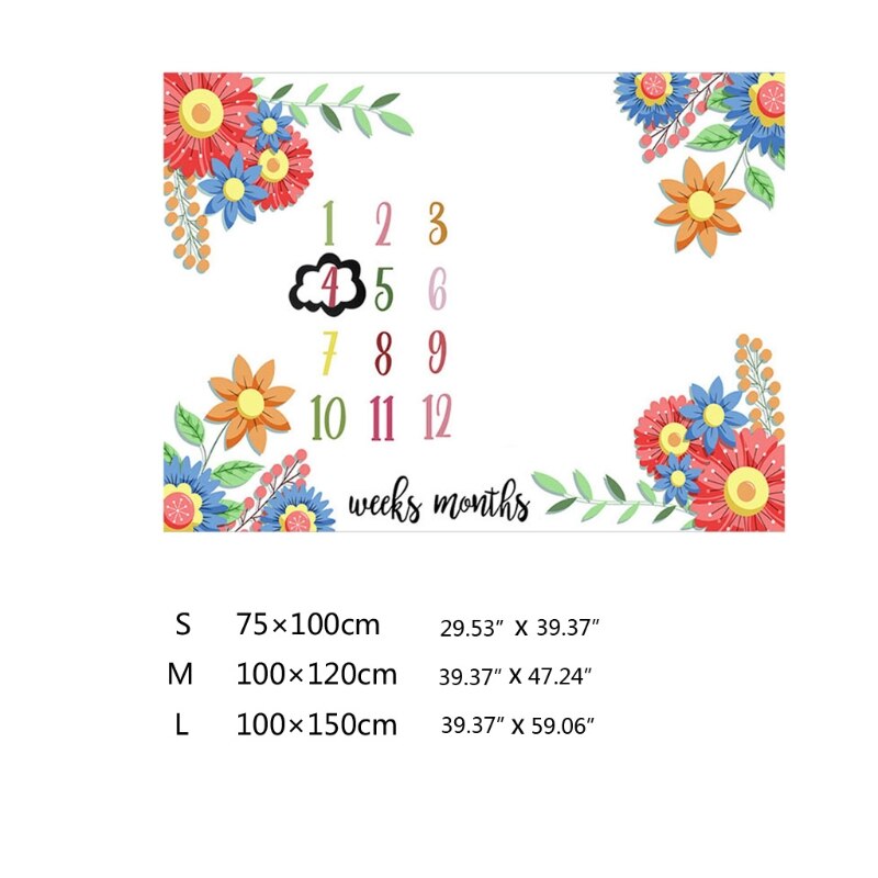 Milestone-Utilería de fondo para fotografía infantil, mantas, telón de fondo, calendario, accesorios de fotos para niños y niñas
