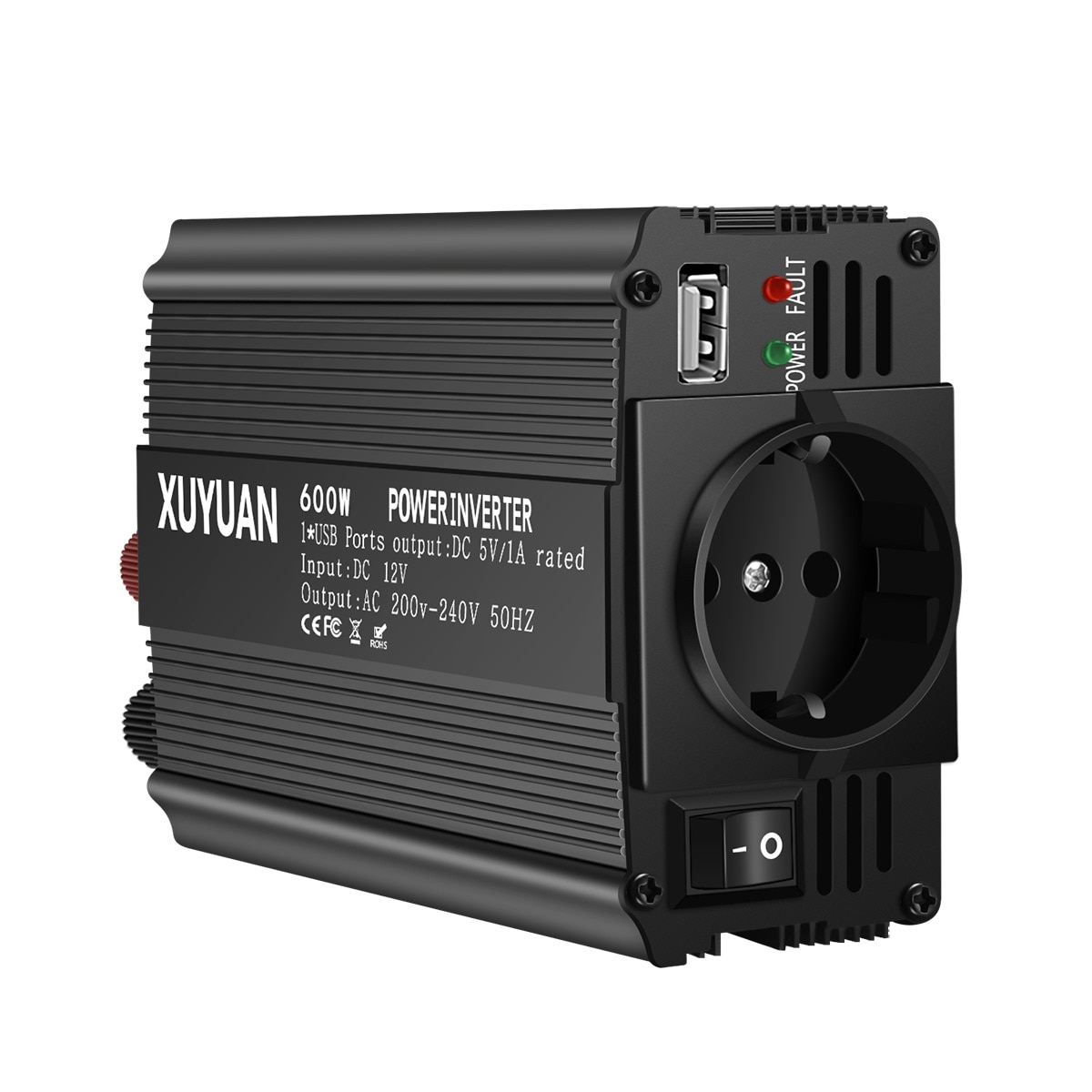 Auto Power Converter Omvormer 600W DC12V Om AC220V Auto Inverter Adapter Oplader 1 USB-Uitgang EU Socket