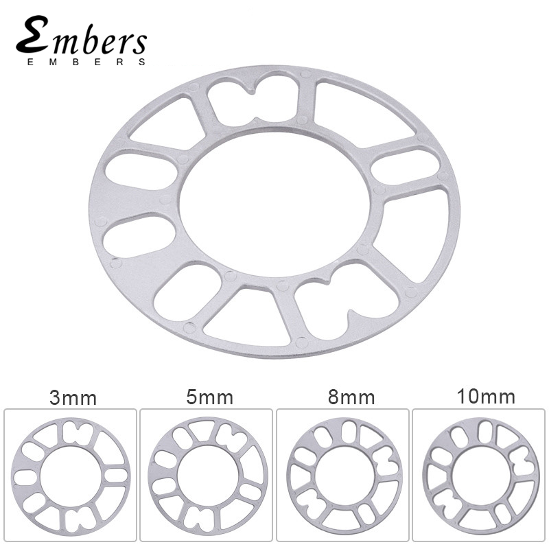 Espaciadores de rueda de aleación de aluminio, adaptadores de cubo de neumático de junta de 3mm, 5mm, 6mm, 8mm y 10mm para 4x100, 5x108, 5x112, 5x114,3, 5x120 (2 piezas)