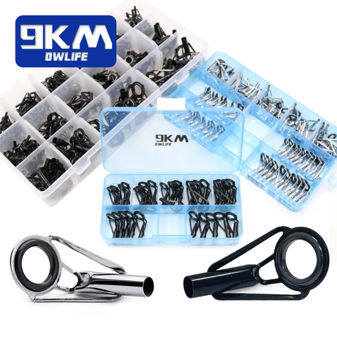 Juego de Kit de reparación de punta guía de caña de pescar, 24 ~ 230 Uds., guía de construcción de caña, anillo de cerámica de acero inoxidable, caja de pesca de agua dulce y salada