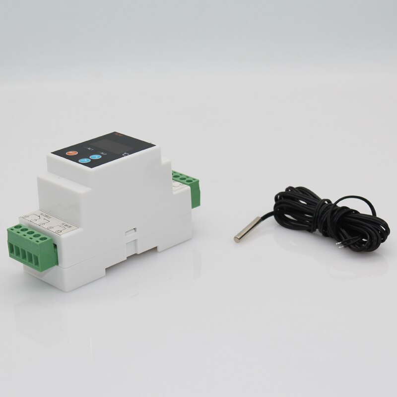 -40~110'C din thermostat with sensor high temperature alarm and low temperature alarm 2 alarm relay NO NC COMMON output