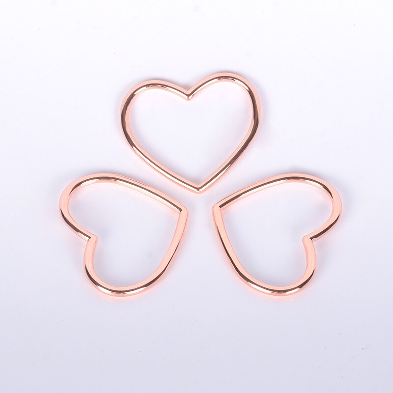 5x Color Metal Heart Ring For Leather Choker Collar Necklace, Heart Buckle For Leather Collar