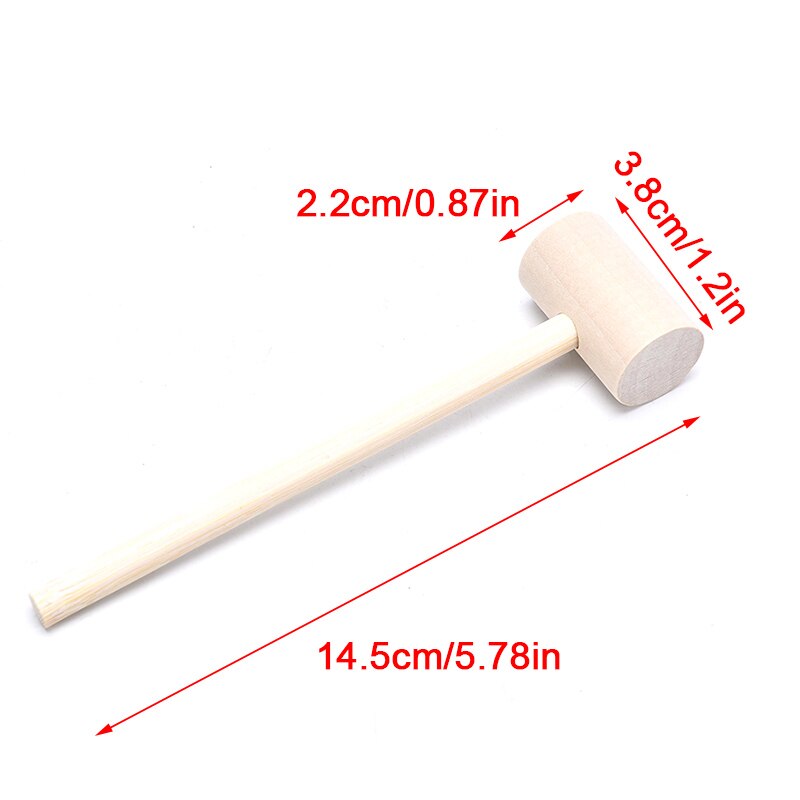 Mini martillos de madera maciza para niños, martillo para golpear pasteles, mazo, juguete educativo (Redondo), 5 uds.