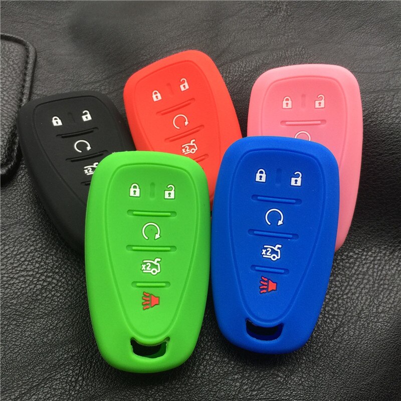 ZAD Silicone Car Key Cover Case For Chevrolet Cruze Malibu XL Camaro 5 button Smart Remote Key Case Jacket FOB