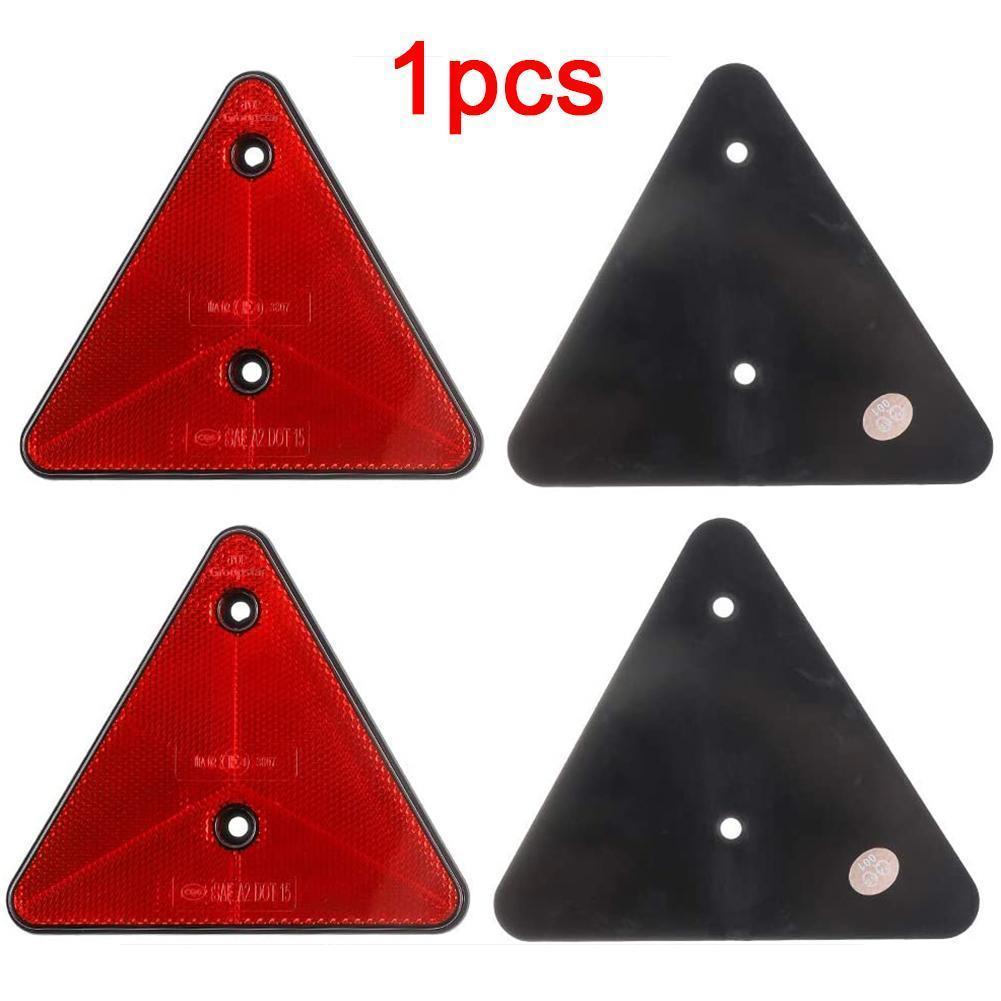 Red Triangle Reflectors For Gate Posts, Rear Reflectors Screw-on, Caravan Triangle Reflective For Trailer Bike Truck Lorry