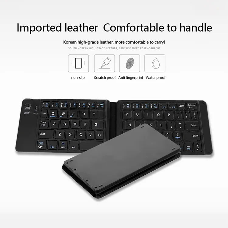 Teclado plegable inalámbrico Teclado Bluetooth plegable recargable para iPad IOS/Android/Windows Tablet