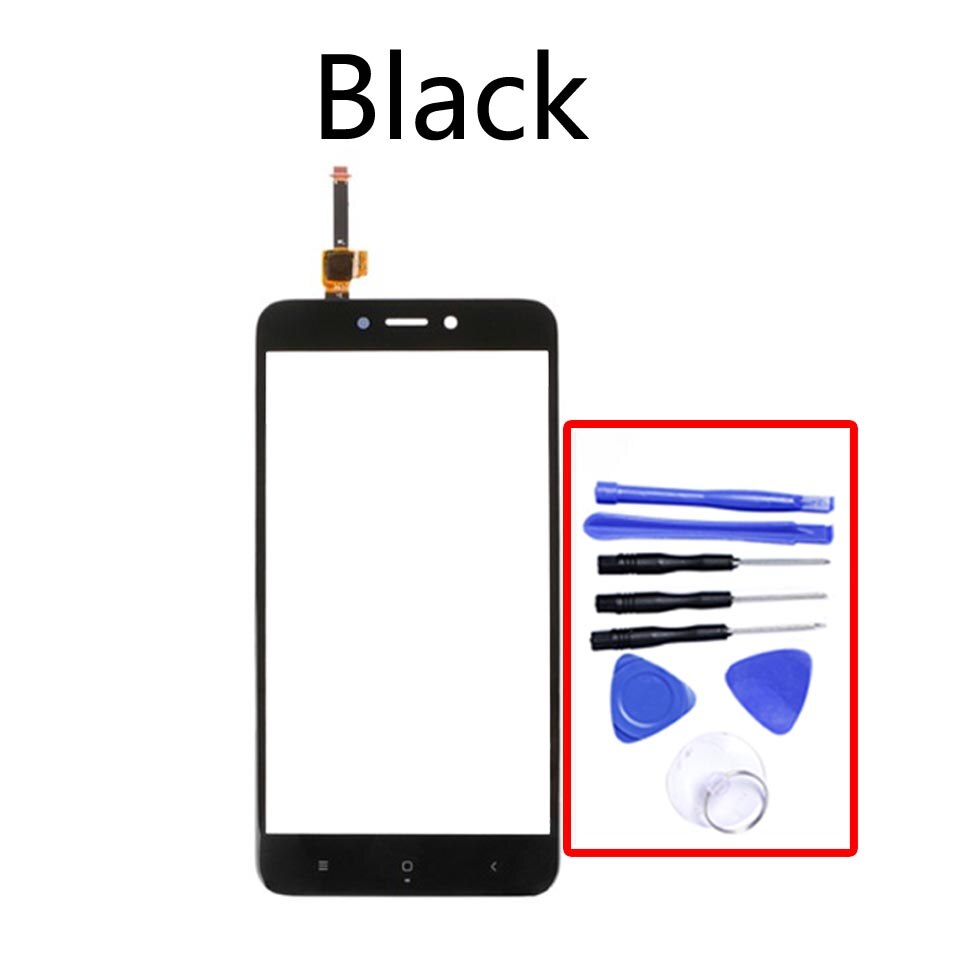 4x para xiaomi redmi 4x redmi4x painel da tela de toque sensor lcd display 5.0 "digitador vidro peças reposição: Black-With tool