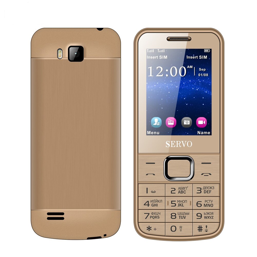 SERVO 225 Original Phone 2.4" Dual SIM Cards Mobile Phones GPRS Vibration Outside FM Radio Bluetooth Cellphone Russian Keyboard