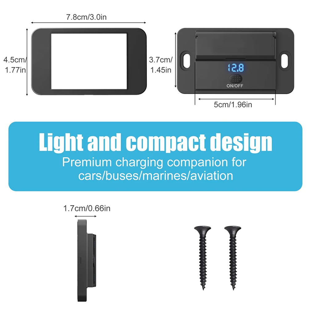 Dual USB Charger 12V Car Charger Socket Adapter With Switch For Campervan Caravan Motorhome ATV Boat RV Parts