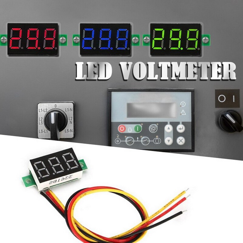 Mini Three-wire 0-100V DC Digital Voltmeter, Voltmeter With Reverse Polarity Protection, Circuit Measurement Voltmeter