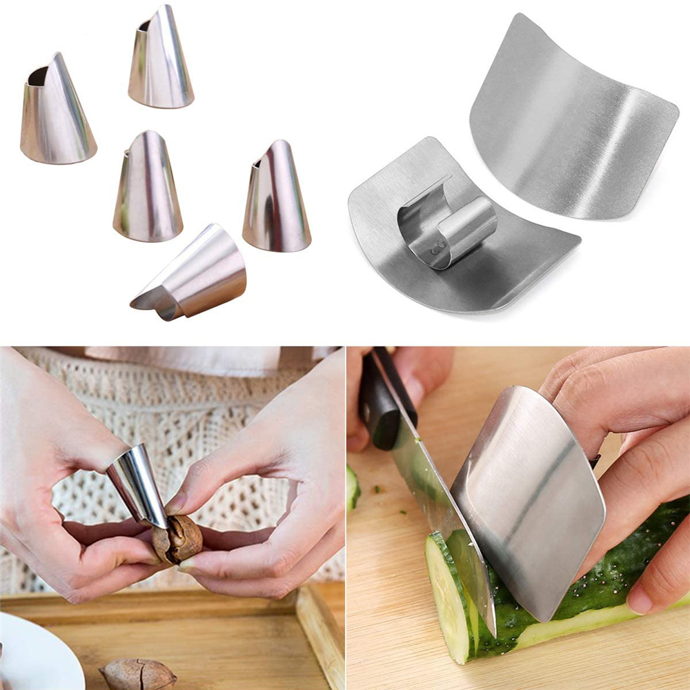 Finger Guard For Cutting Kitchen Tool Stainless Steel Finger Protector Adjustable Safe Slice Tool Cooking Gadgets