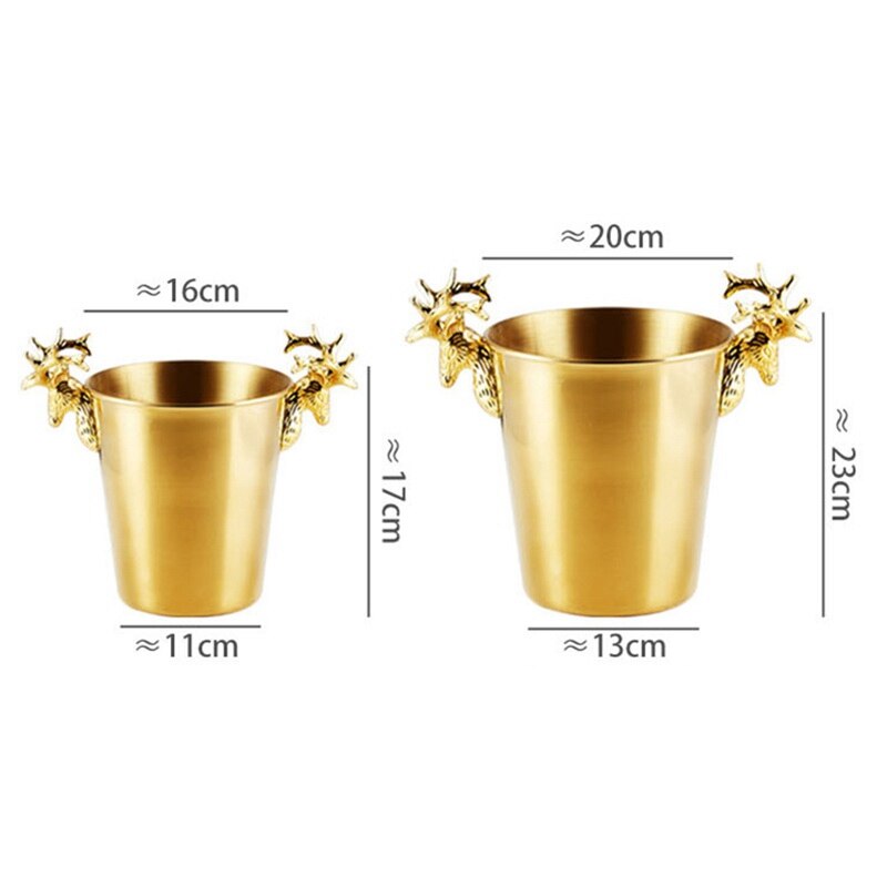 Seau à Champagne glace tête de cerf refroidisseur de vin bouteille baril de glace refroidisseur Champagne bière eau froide récipient de glace