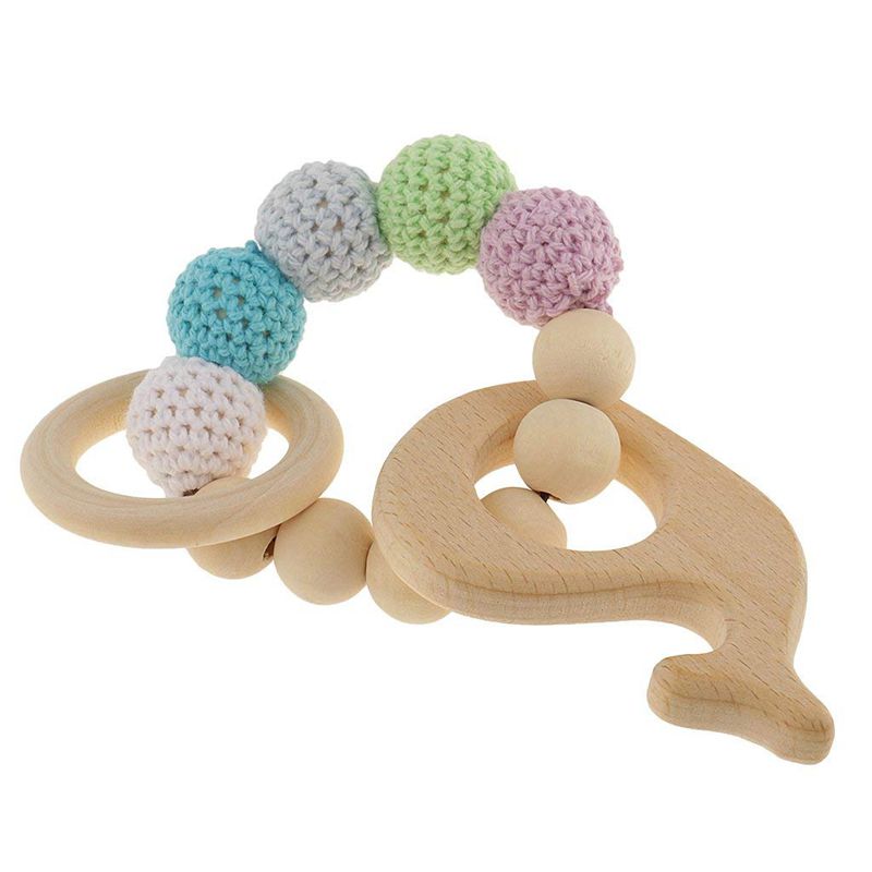 1 pc di trasporto di Legno Giocattoli Educativi per Bambini Sonaglio Giocattolo Del bambino Dentizione Accessori multicolore-Balena