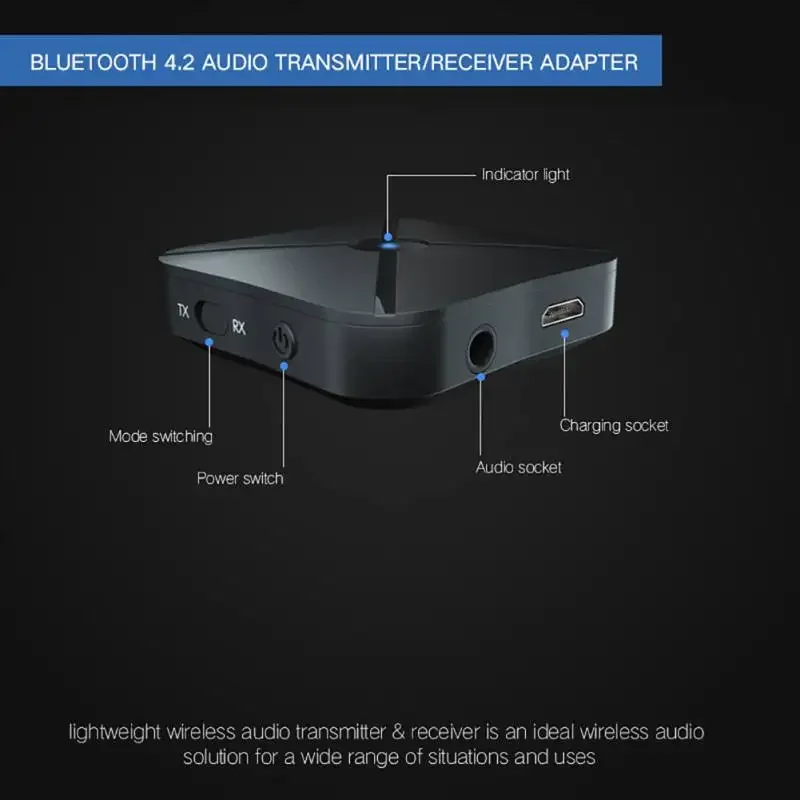 KN319 receptor transmisor Bluetooth 2 en 1 convertidor receptor de Audio estéreo adaptador inalámbrico con RCA 3,5 MM AUX para coche TV PC