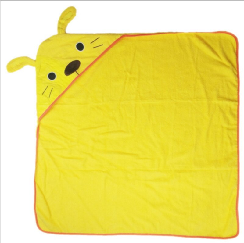 90x90cm baby baby kinderen badjas 100% katoen absorberende geen pilling badhanddoek met cap baby mantel cape T810: yellow bear