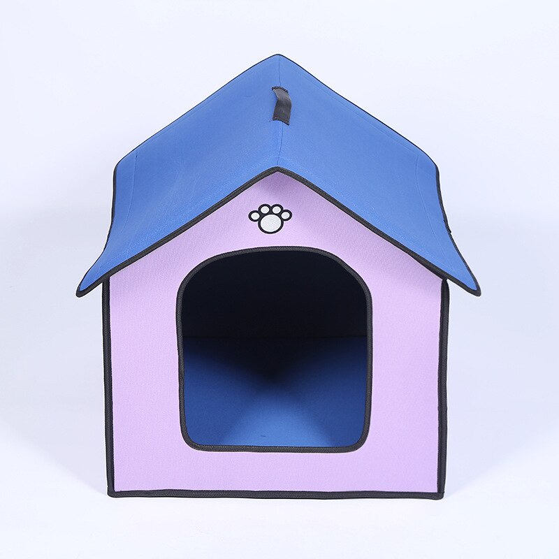 Portable Pet Dog House Foldable Dogs Room Outdoor Waterproof Soft Removable Kennel Nest For Dogs Cats Small Animals Pet Products: Purple / 60x50x55cm
