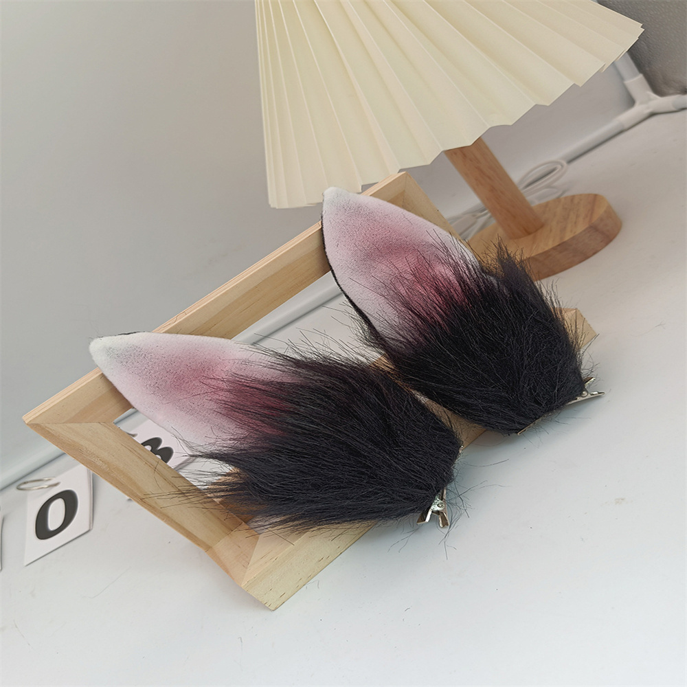 Pinzas para el pelo con Orejas de conejo de peluche para mujer y niña, horquillas largas y esponjosas de estilo japonés, accesorios para el cabello de conejito para de Cosplay, 2 uds.: YELLOW