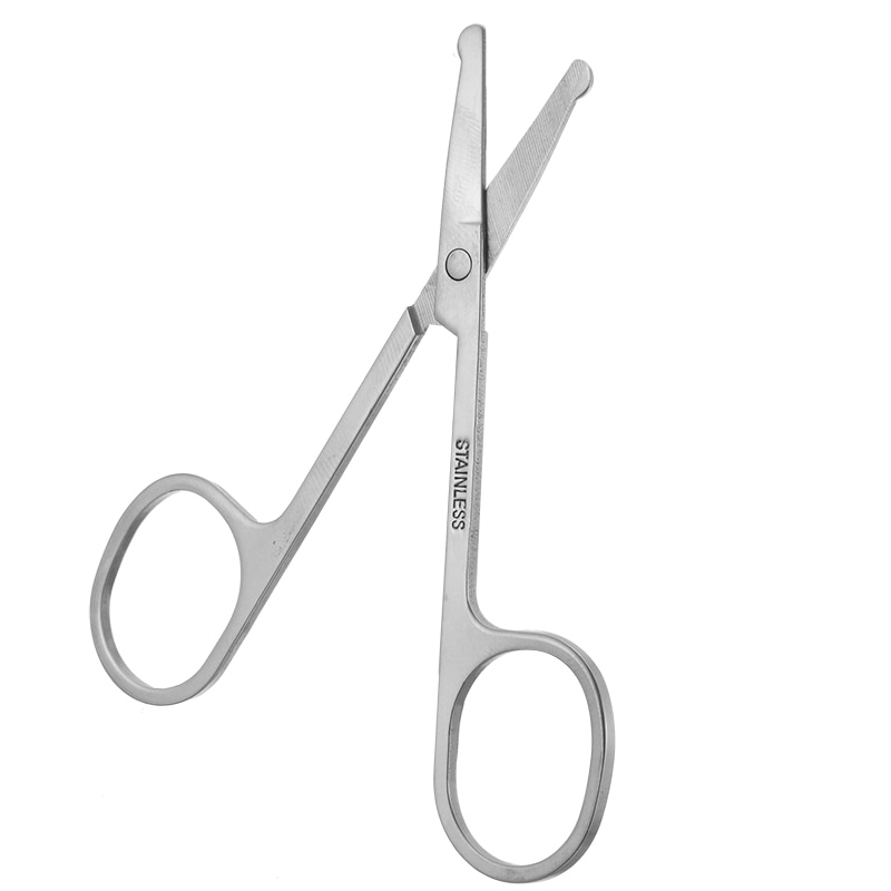 3.5" Mini Curved Mustache Scissor Stainless Steel Nose Ear Hair Remover Scissor Trimmer Safety Tips