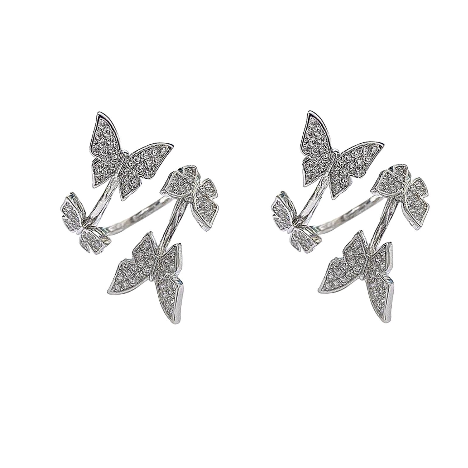 1/2/5PC Adjustable Crochet Loop Knitting Tools Knitting Sewing Accessories Butterfly Handmade Knitted Ring Finger Wear Thimble: 2PC