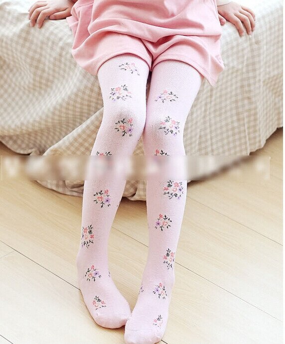 Meisje Panty Leggings Meisjes herfst en winter katoen rose bloemen base Koreaanse versie van de romper kinderen sokken Leggings: Pink Tights / 5 To 7 Year Old