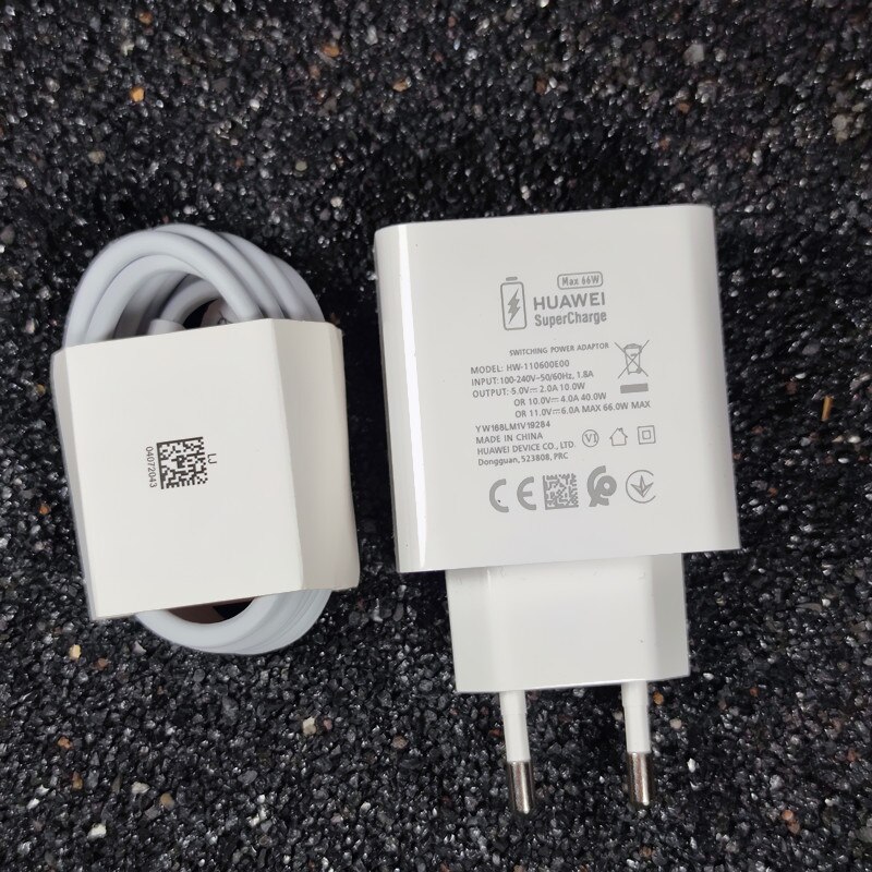 66W Huawei P50 Super Charger Pro P40 Pro EU/US Plug 1M/1.5M 6A Type C Cable for P30 Mate40 Pro Mate30 Original fast charger: 66W EU 1M cable