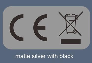 Etiqueta de cubo de basura CE estándar de la Unión Europea, logotipo de reciclaje WEEE, pegatina CE autoadhesiva transparente, 200 Uds.: Gris claro