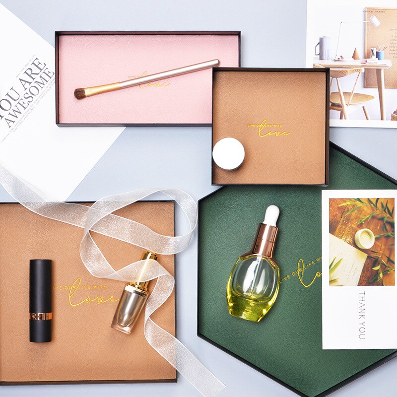 Morandi – plateau de rangement en métal et fer, bloc de cuir de couleur géométrique, conteneur de finition de stockage de produits cosmétiques divers nordiques