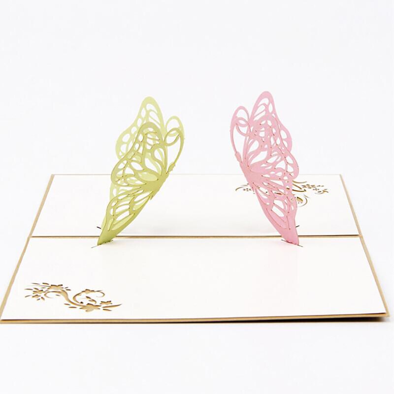 3D Pop UP Invitations Butterfly Card Paper Birthday Greeting Cards Tourist Postcard Save The Date Card