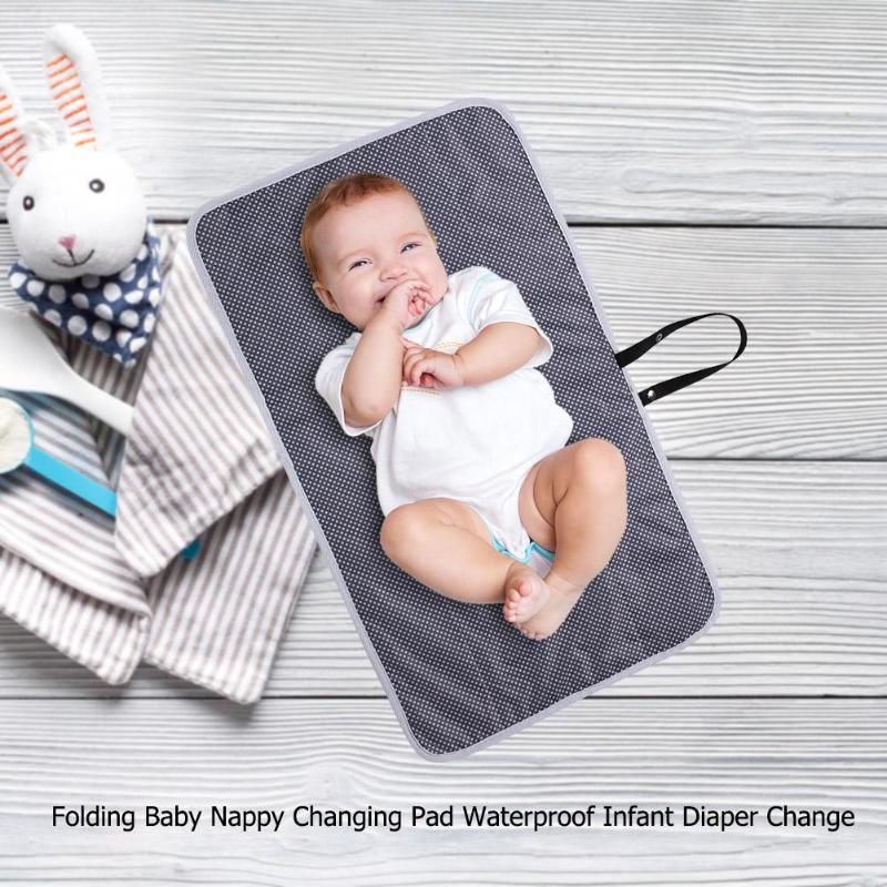 Folding Baby Nappy Changing Pad Waterproof Infant Diaper Change Cotton Mat