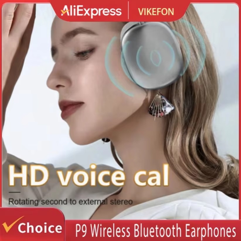 P9 Kabelloses Bluetooth-Headset, draussen-Sport, Spielen, kabellose Kopfhörer mit Mikrofon, Ohrhörer mit Geräuschunterdrückung, Bluetooth-Kopfhörer