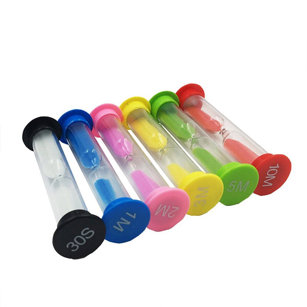 Plastic Glass Hourglass Timer Set 30s 1min 2min 3min 5min 10min Children Learning Time Supply Ornaments: Default Title