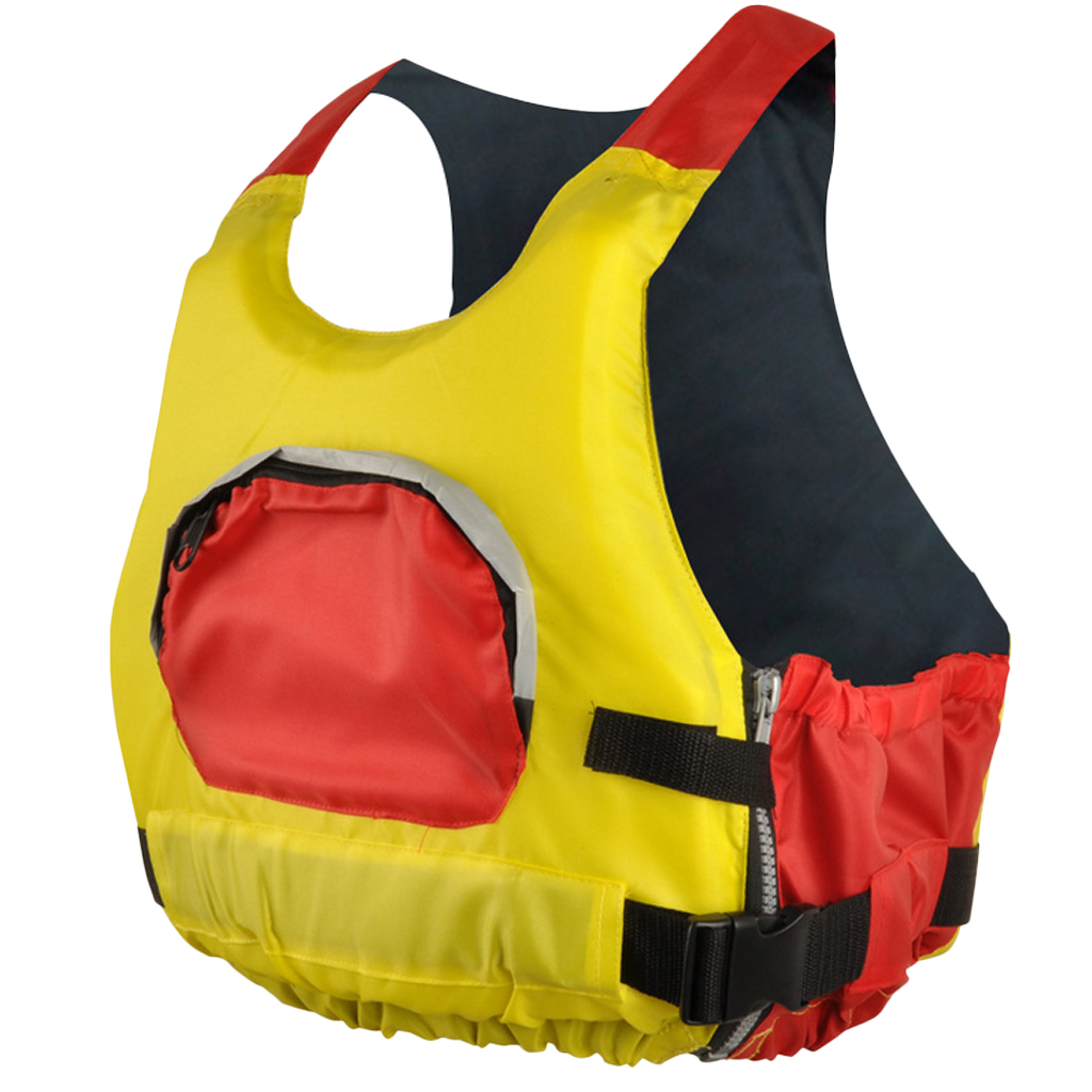 CE Approved Swimming Flotation Device Water Ski Buoyancy Aid Safety Harness Vest Side Zipper Adult Yellow