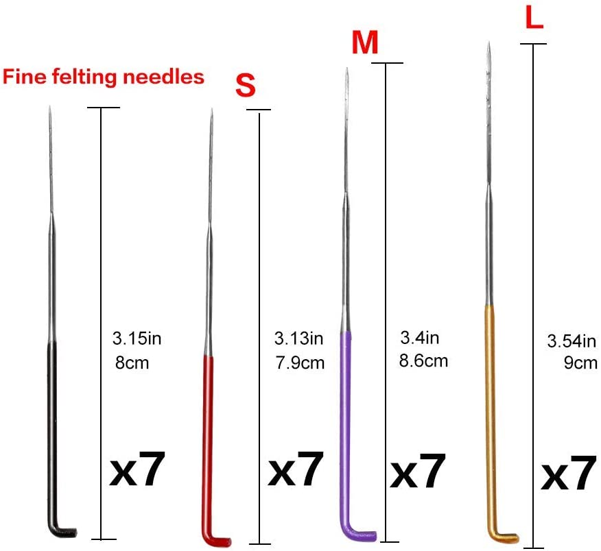LMDZ 4 Sizes 28 Pieces Felting Needles Kit, Felting Tools Needle Felting Needles Set for DIY Wool Felt Art Crafts (XS,S,M,L)