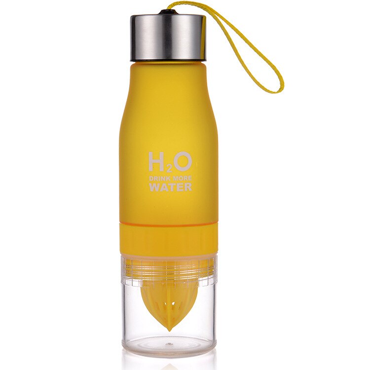650ml Wasser Flasche Gepressten Saft Zitrone Saft Wasser Flasche Obst Infuser Trink Für draussen Sport Mein Shaker Trinken Flasche: Gelb