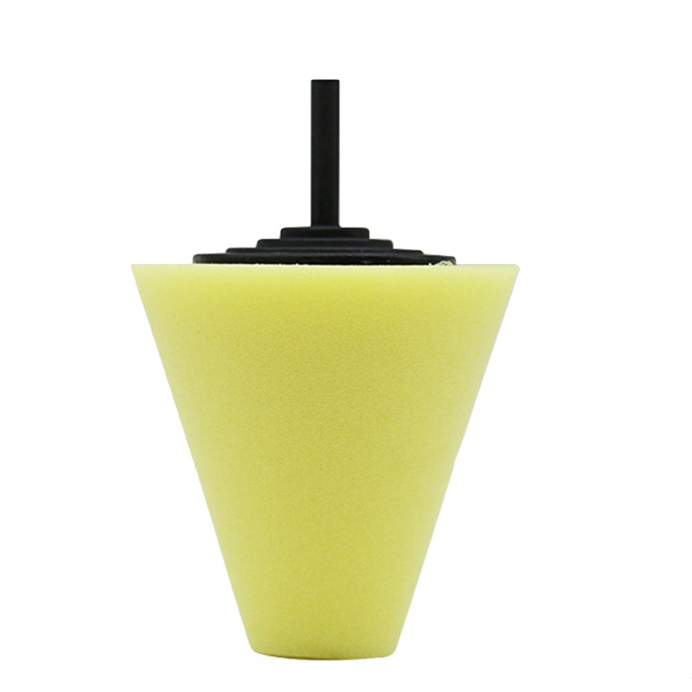 T80/t60/t40 roda de carro urnishing espuma esponja almofada de polimento pneus cubos de roda máquina de disco de polimento cone-forma cubos de roda disco: YELLOW