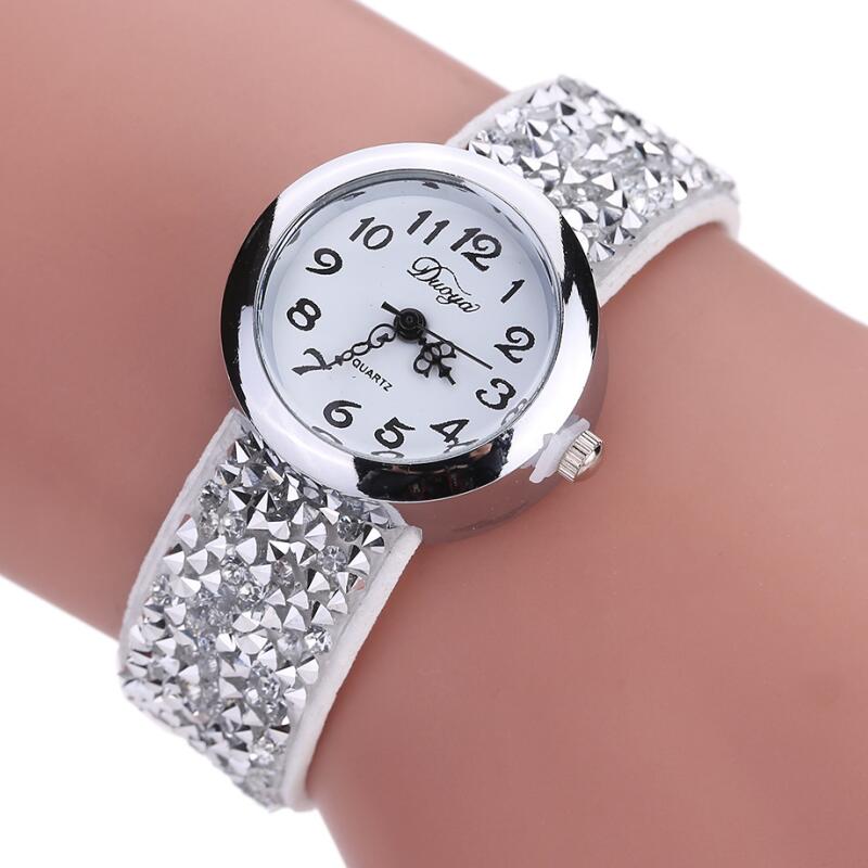 Minhin merk horloges dames casual jurk kristal leren wikkel armband horloge dames klassieke quartz polshorloges