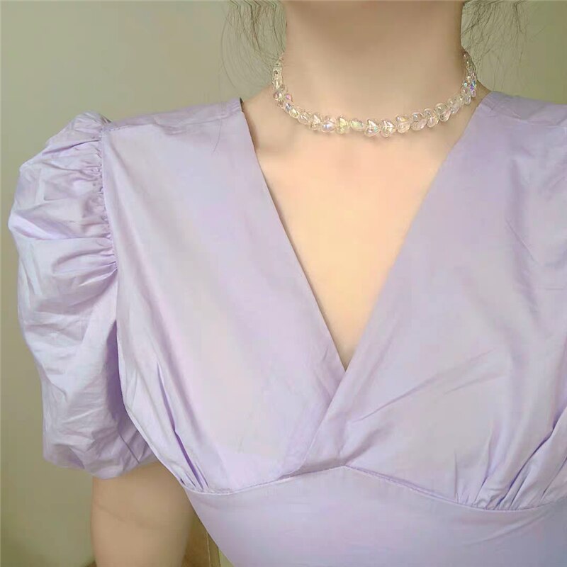 2020 Kpop Personalità di Modo Dolce Cuore in Acrilico Collana Girocolli punk Dei Monili A Catena Corta per La Ragazza Egirl BFF Incontri Estetico