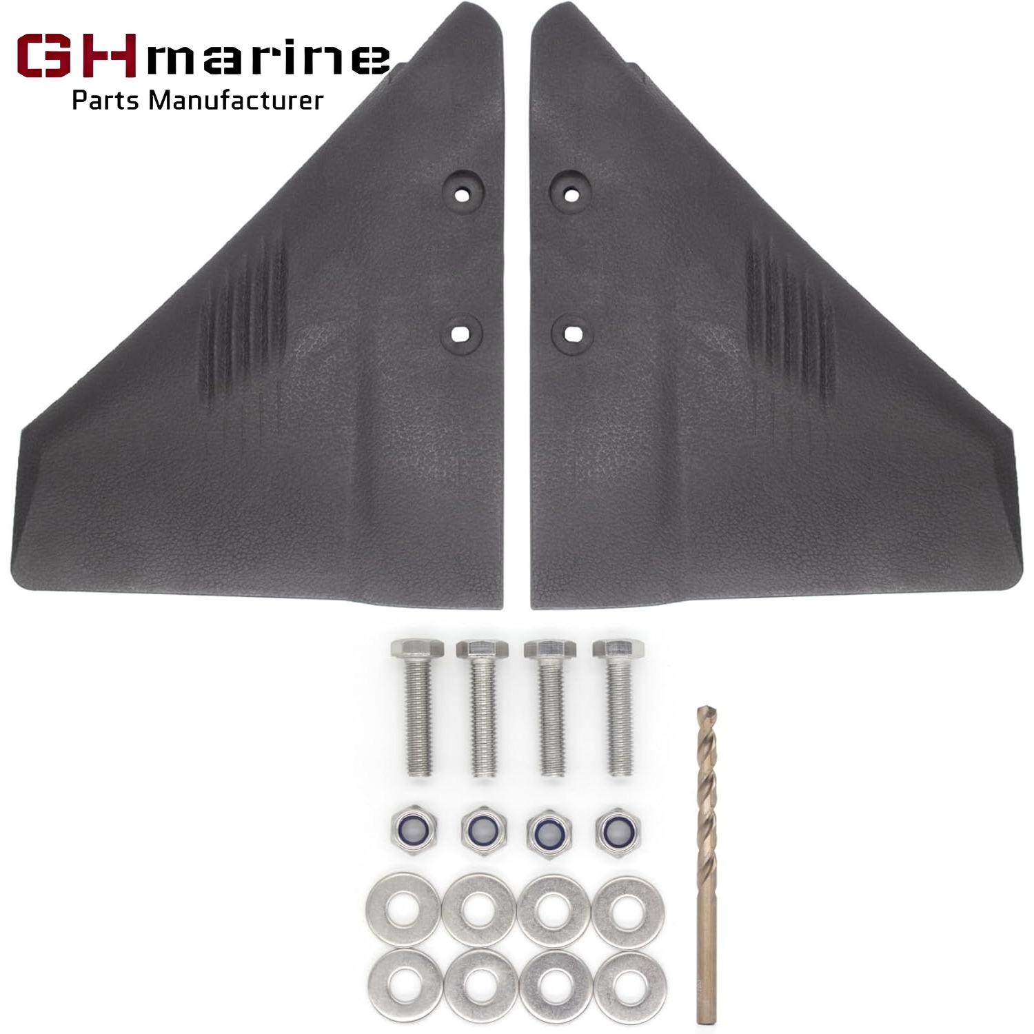 Boat Hydrofoil Stabilizer for Marine 5 - 150 HP Outboard and Sterndrive Motors Made of PA66 Plastic Black