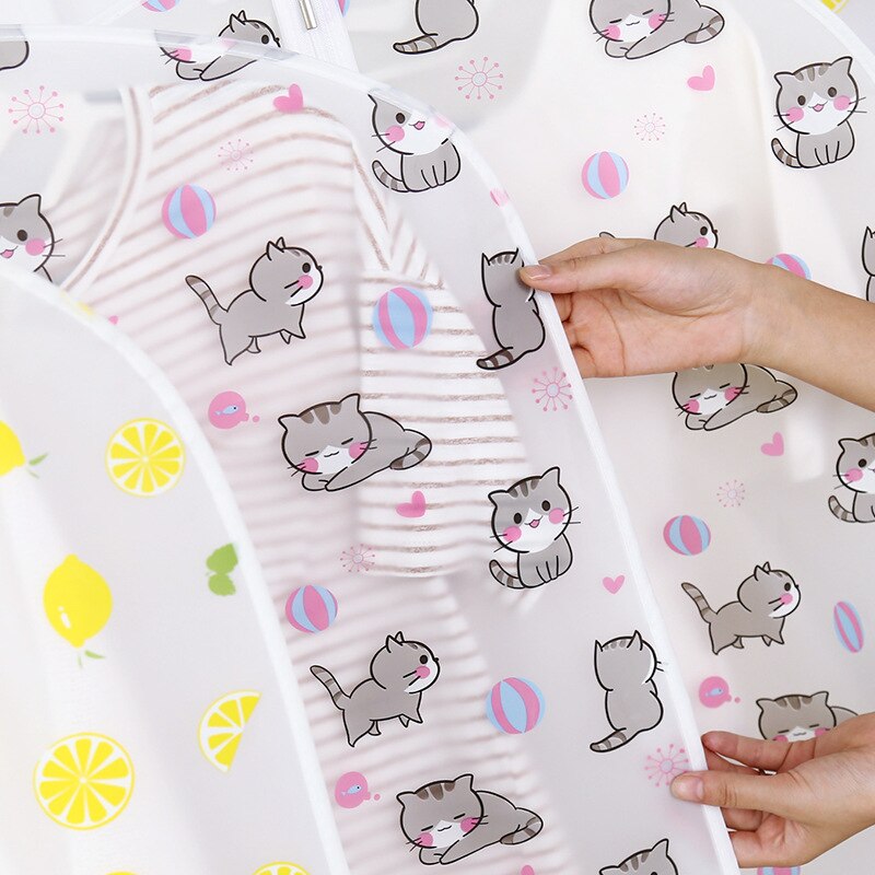 Garment Cover Bag, Translucent PEVA Clothes Covers Dustproof Organizer Storage Protector Eco-Friendly Material Suit Covers