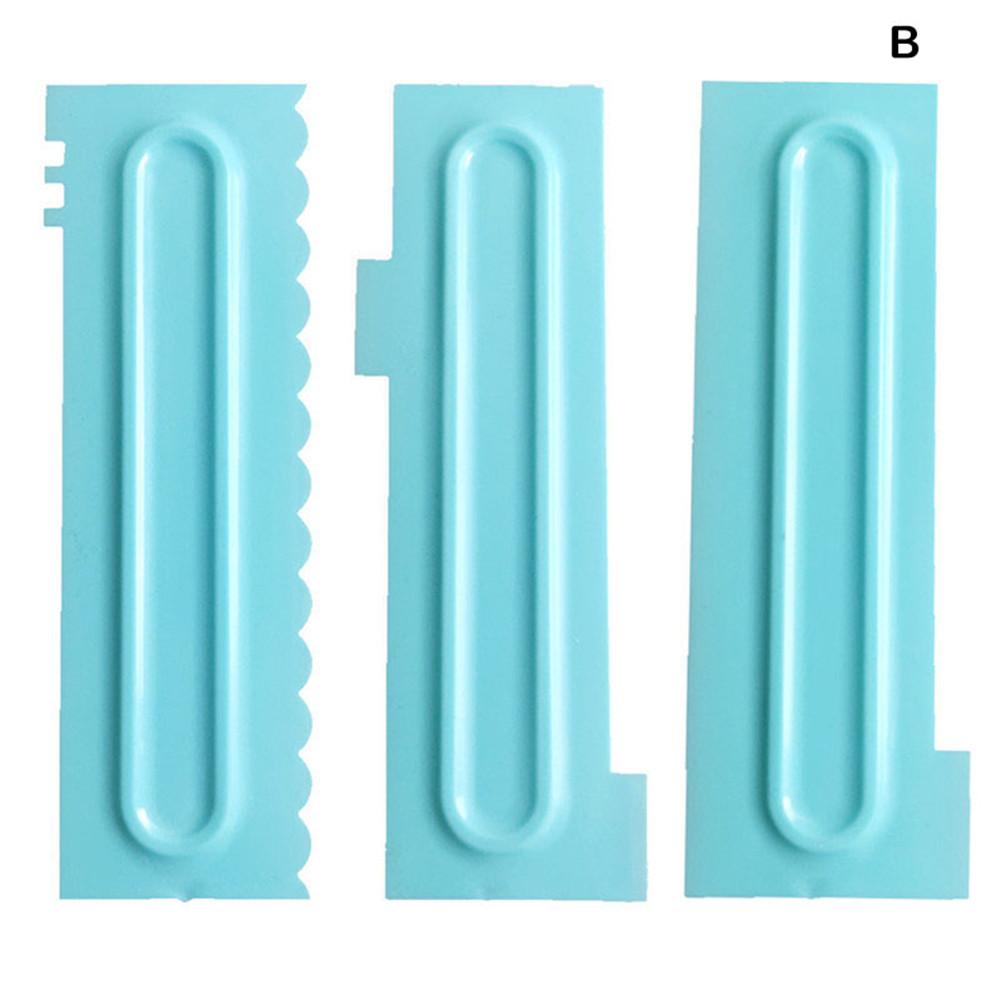 3 stk kakeskraper plastkake pyntekam fondant kakemønster stylingsett bakeverktøy: B