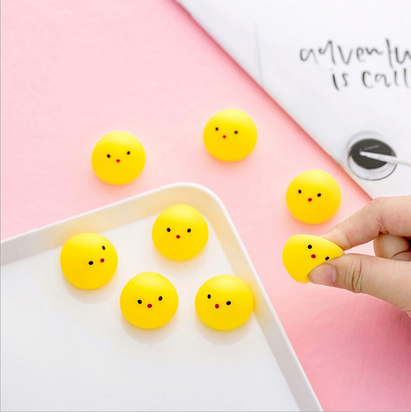 Giocattolo Squishy carino Mochi spremere giocattoli Antistress per bambini morbido appiccicoso giocattolo Antistress regalo per bambini pollo giallo