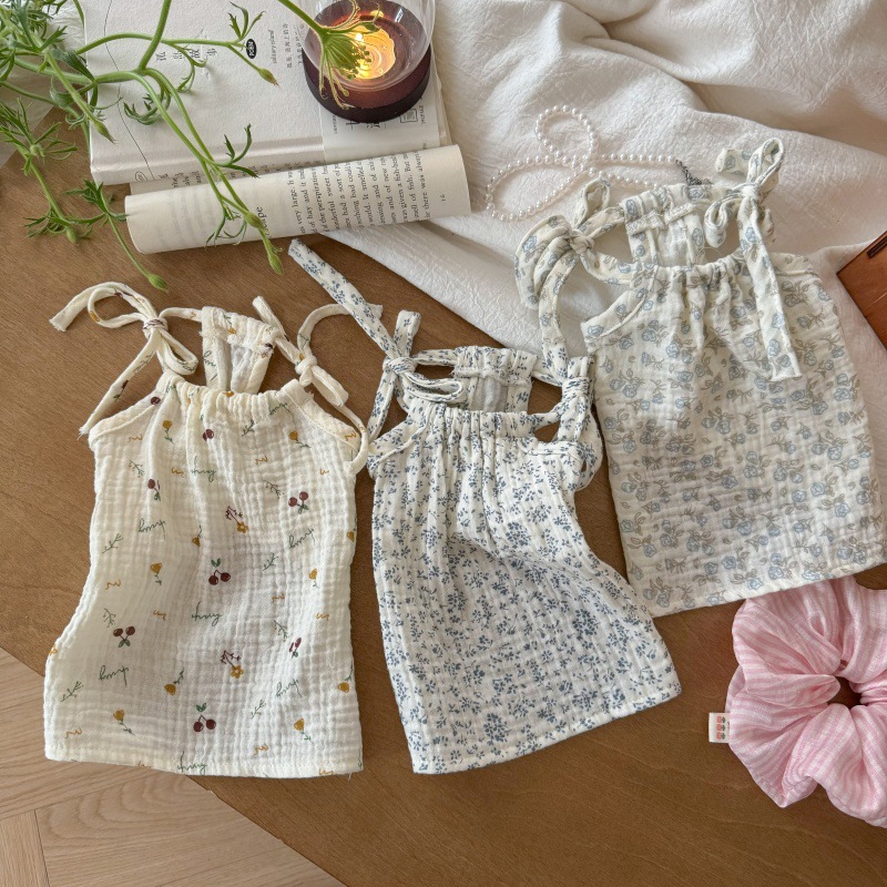 Gilet respirant pour animaux de compagnie, pyjama Camisole, robe à cordon de serrage, vêtements pour petits chiens, chat, printemps et été, vêtements pour chiots pour petits chiens